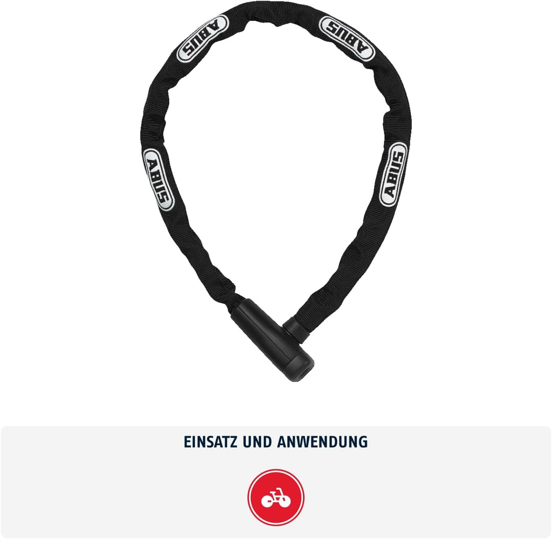 ABUS Kettenschloss Steel-O-Chain 5805K – Fahrradschloss aus Stahl – ABUS-Sicherheitslevel 5 Schwarz