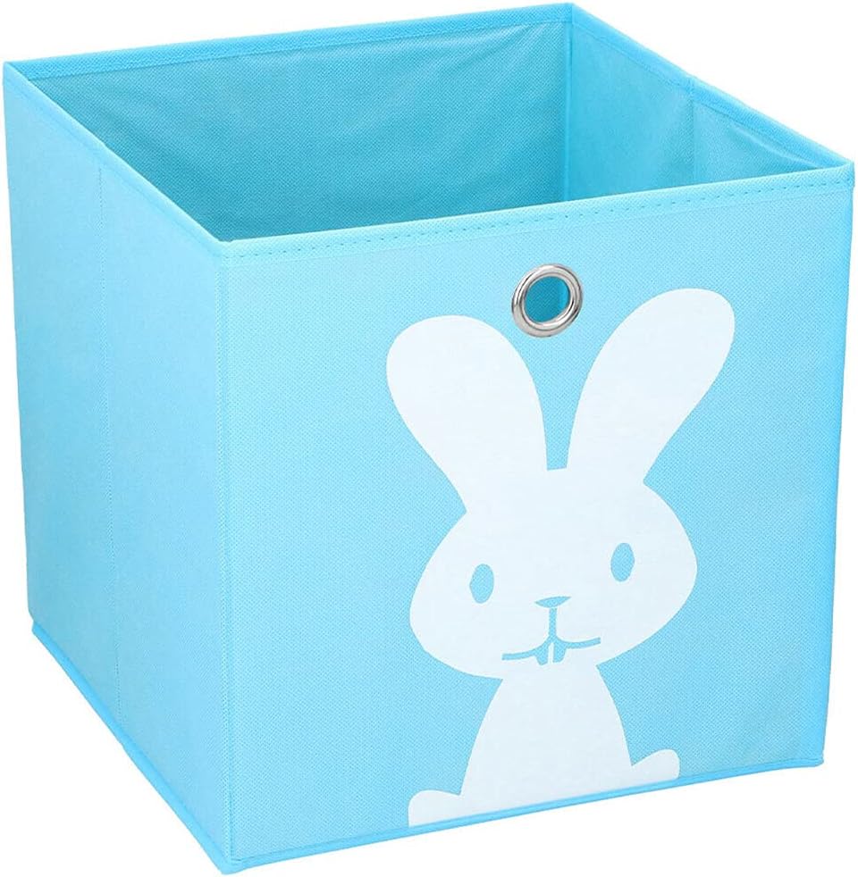 3er Set Aufbewahrungsbox ca. 28x28x28 cm - Blau Hase Kinder Spielzeugkiste Kinderzimmer Faltbox Kist