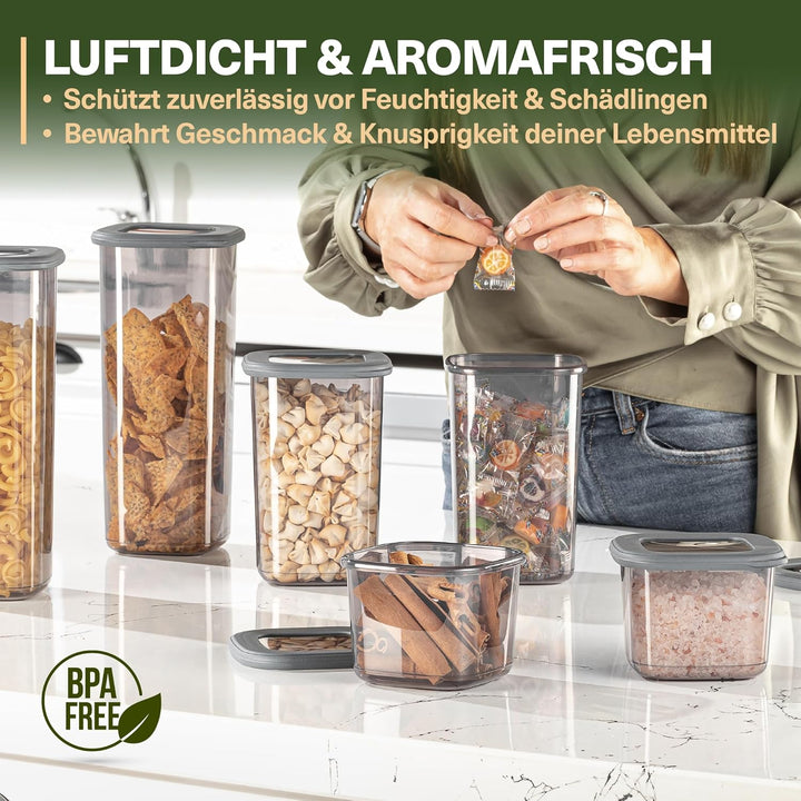 Viwares Vorratsdosen mit Deckel Luftdicht| 12er Vorratsbehälter Set | BPA-FREI | Zur Müsli Mehl und