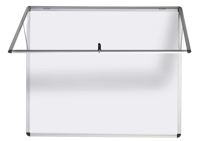 Bi-Office Schaukasten Vitrine "Enclore", Schwingtür nach oben, Whiteboard, Mangetische Innenfläche,