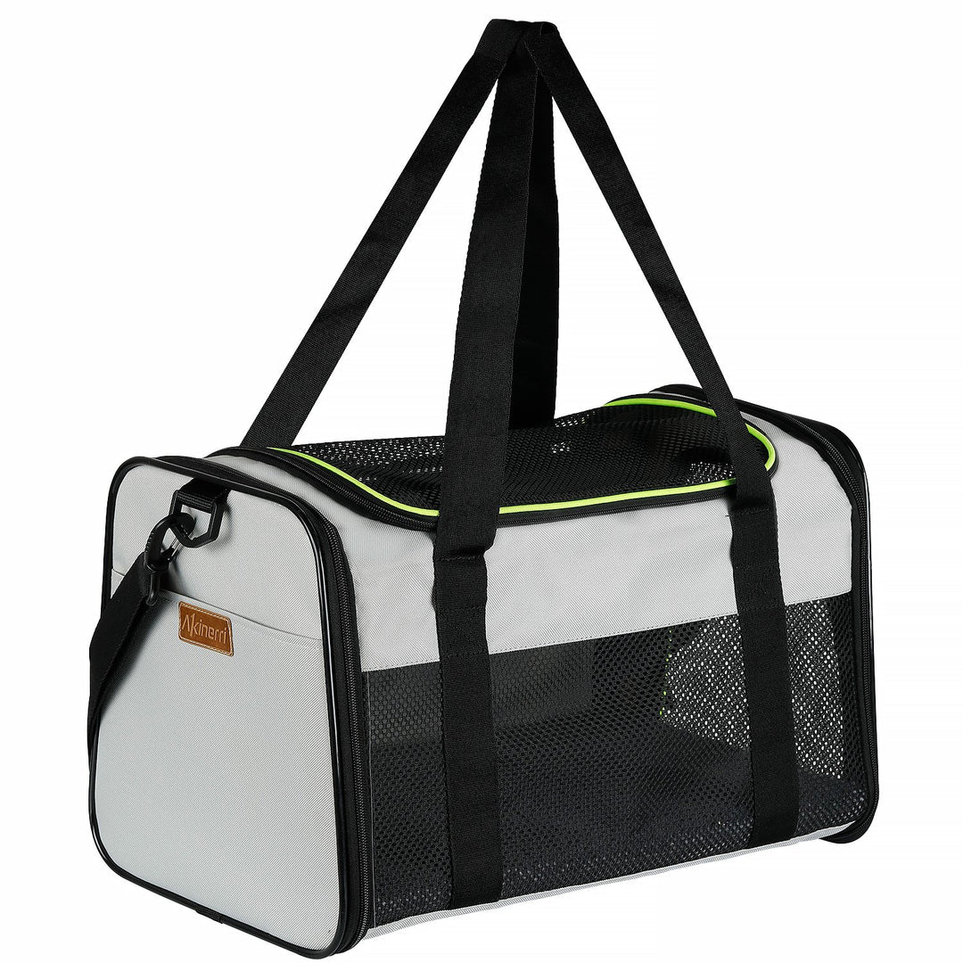 Akinerri Transportbox für Haustiere, mit weichen Seiten, faltbar, für mittelgrosse Welpen und Katzen