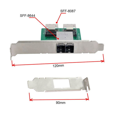 Chenyang Mini SAS 2 SFF-8644 zu 2 SFF-8087 HD Data Server Converter Adapter mit Klammer 2 SFF-8644 t