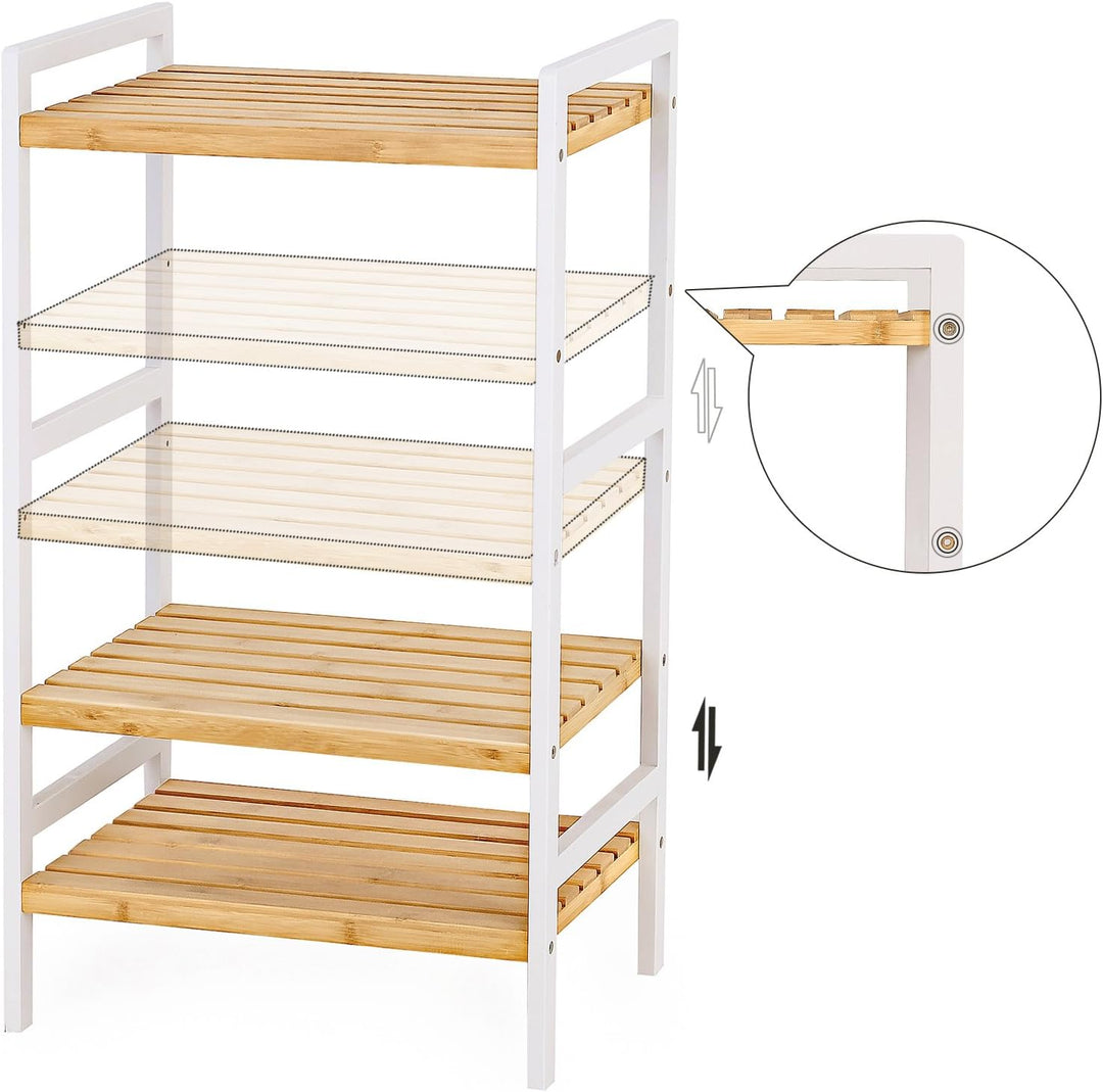 SONGMICS Bambusregal, Küchenregal, Badregal, Bücherregal, Standregal mit 3 Ablagen, 31,5 x 45 x 80 c