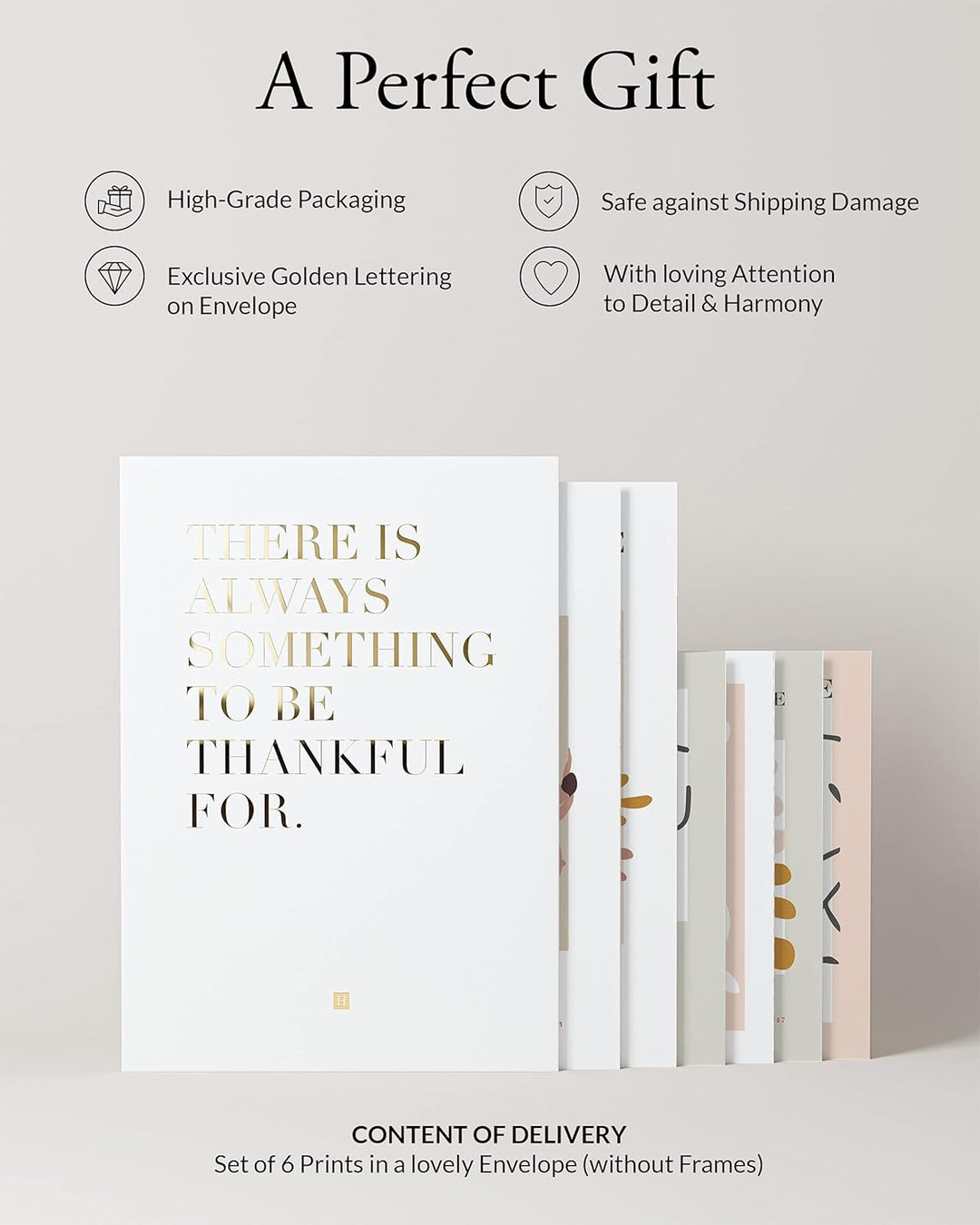 Heimlich® Premium Poster Set OHNE Bilderrahmen | 2 x DIN A3 & 4 x DIN A4 - ca. 30x42 & 21x30 | Stilv