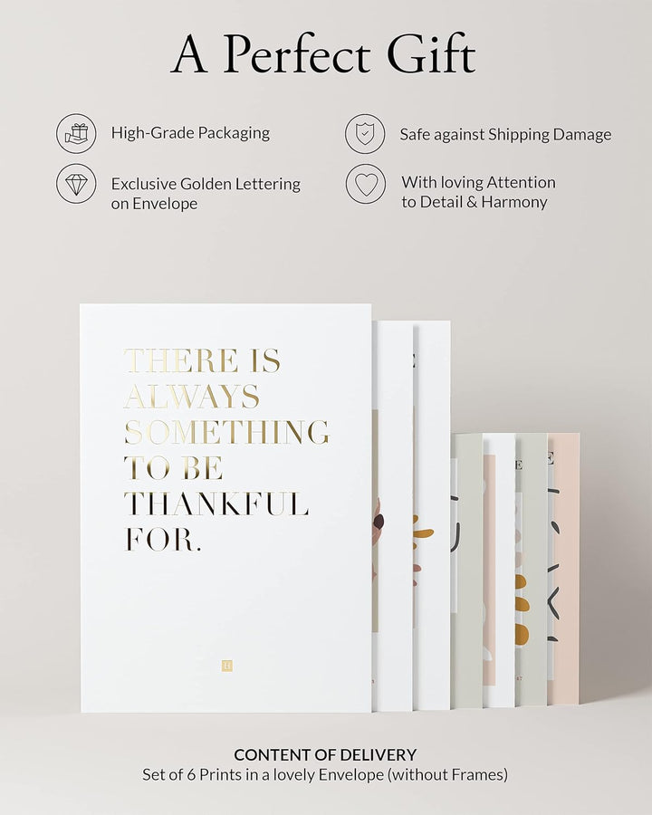 Heimlich® Premium Poster Set OHNE Bilderrahmen | 2 x DIN A3 & 4 x DIN A4 - ca. 30x42 & 21x30 | Stilv