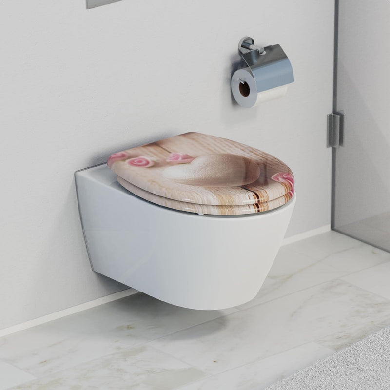 SCHÜTTE WC-Sitz Duroplast ROMANTIC, Toilettensitz mit Absenkautomatik und Schnellverschluss für die