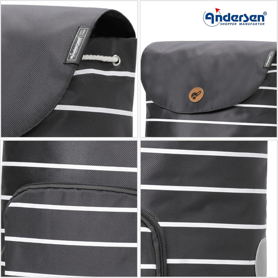 Andersen Shopper Unus Fun Alu mit Rad Ø 17 cm und 47 Liter Tasche Mia anthrazit, Mia Anthrazit