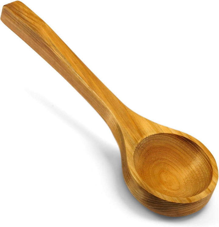 LaJa26 Sauna Kelle aus hochwertiger Fichte - Aufgusskelle für Saunaaufguss - 37 cm Länge - 120 ml Fa
