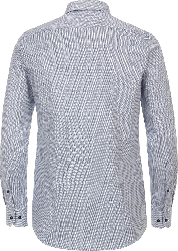 Venti Businesshemd Print Body Fit Standard 36 Mittelblau, Standard 36 Mittelblau
