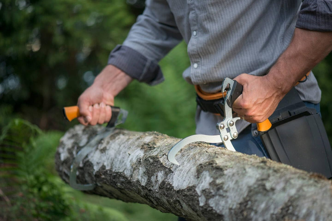 Fiskars Hebehaken zur Holzbearbeitung, Inklusive Köcher, Schwarz/Orange, WoodXpert, 1003624, Hebehak