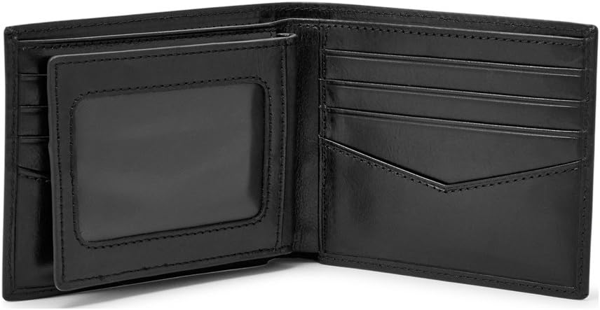 Fossil Herren Reisepasshülle Ryan aus Leder 12,4 cm L x 0,5 cm B x 8,9 cm H Schwarz, Schwarz