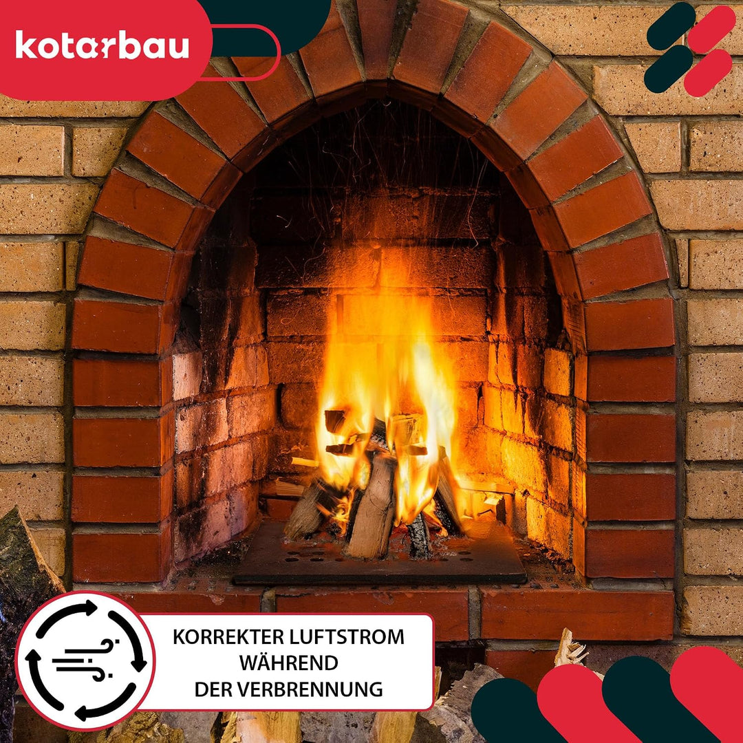 KOTARBAU® Gusseisen Kaminrost - 30 x 24 cm - Kaminofen Rost - Ascherost für Kaminöfen - Ofenrost - M