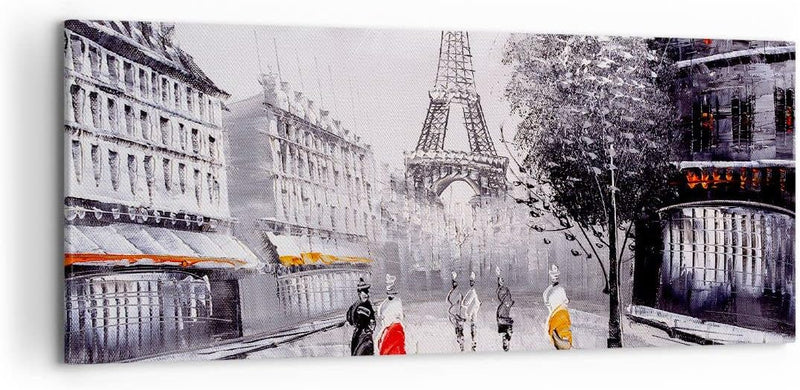 Wandbilder Dekoration Wohnzimmer Architektur Paris Eiffle Frankreich Bilder auf Leinwand 120x50cm Le