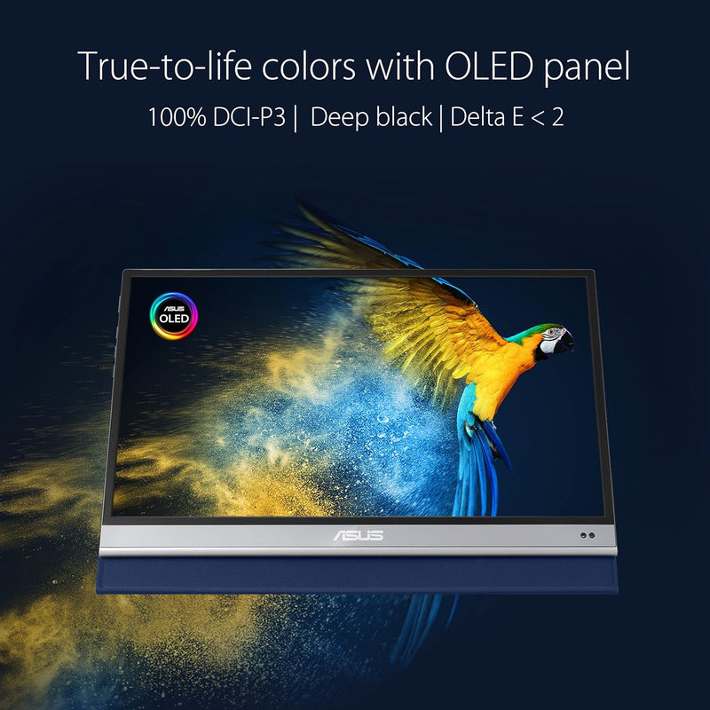 ASUS ZenScreen OLED MQ16AH - 15,6 Zoll tragbarer USB Monitor - 100% DCI-P3, Full HD 1920x1080, 16:9,