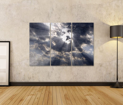 islandburner Bild auf Leinwand Antlitz Christi In Den Wolken Himmel Bilder Wandbilder Poster Leinwan