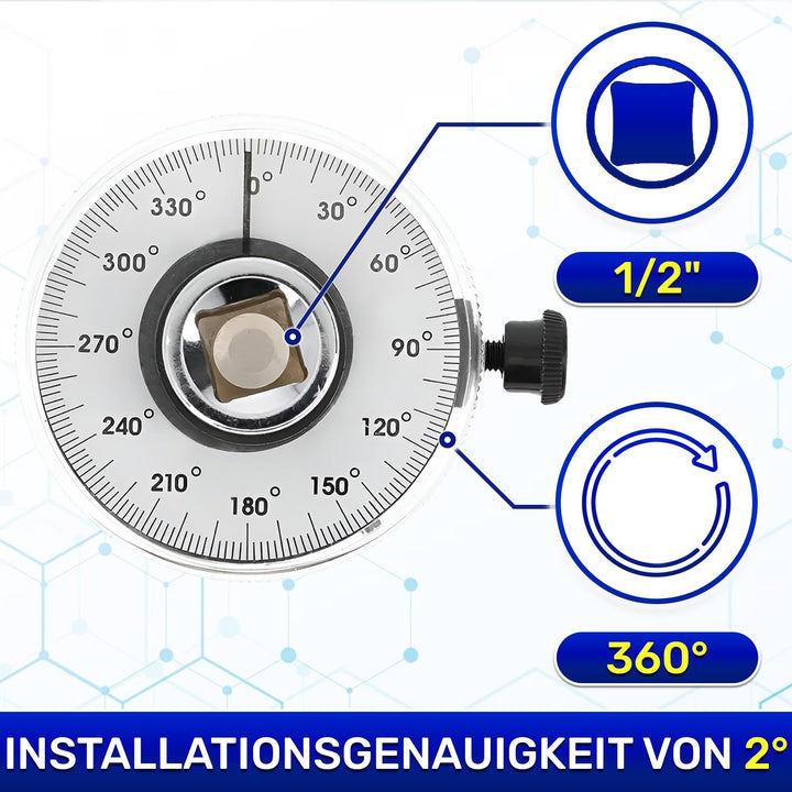 Drehwinkelmesser 1/2 zoll zum Anziehen Schrauben mit Bereich von 360° – Drehmomentmesser aus Chrom-V