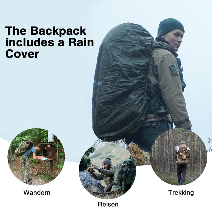 Mardingtop 50/60 Liter Erwachsene Taktischer Trekkingrucksacke Rucksack Outdoor Wanderrucksäcke Khak