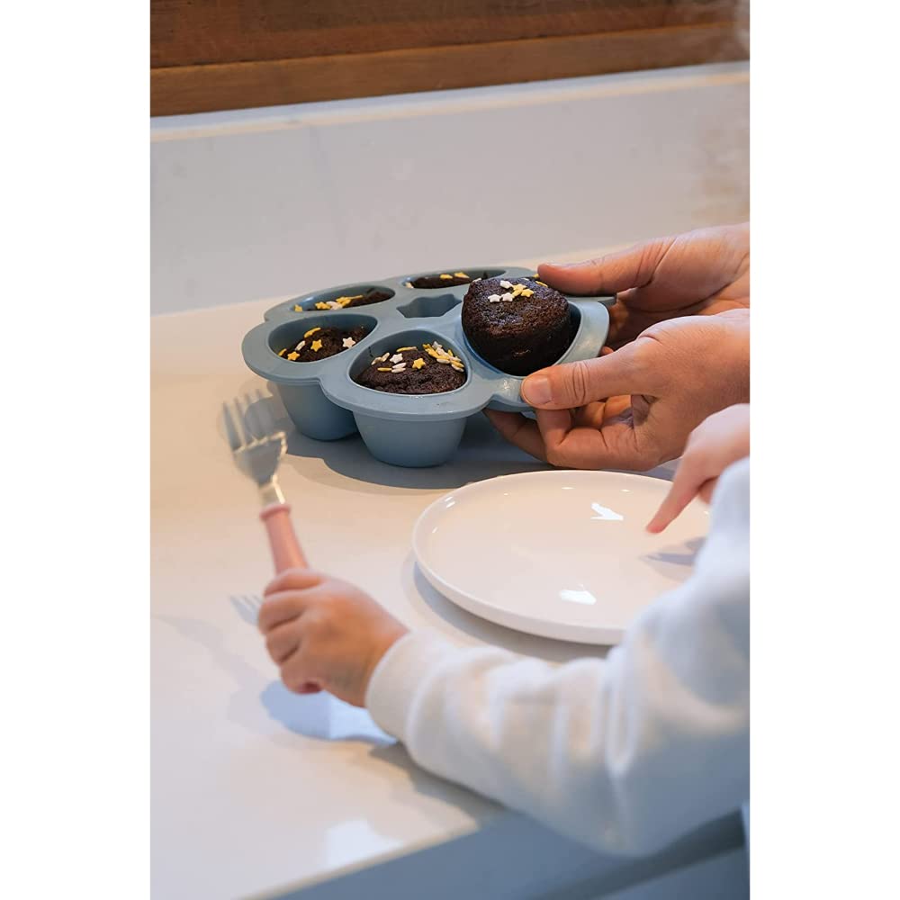 BÉABA, Kinder-Lernbesteck 3er-Set - Edelstahl - 2. Altersstufe, ab 12 Monaten - Babyfreundlich, Rosa