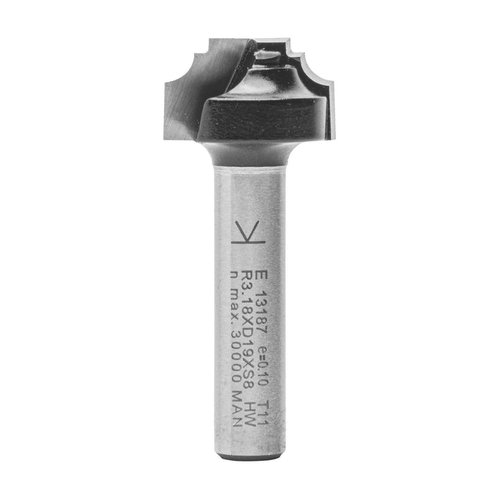 ENT 13187 Nutenprofilfräser HW, Schaft (S) 8 mm, Durchmesser (D) 19,05 mm, NL 11,11 mm, R 3,2 mm, SL