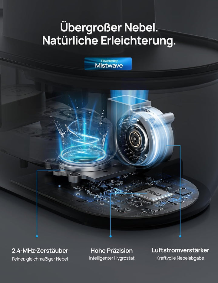 Dreo 6L Luftbefeuchter für Schlafzimmer, Smart Large Room Humidifier, Warm & Cool Mist, Pflanzen, Ba
