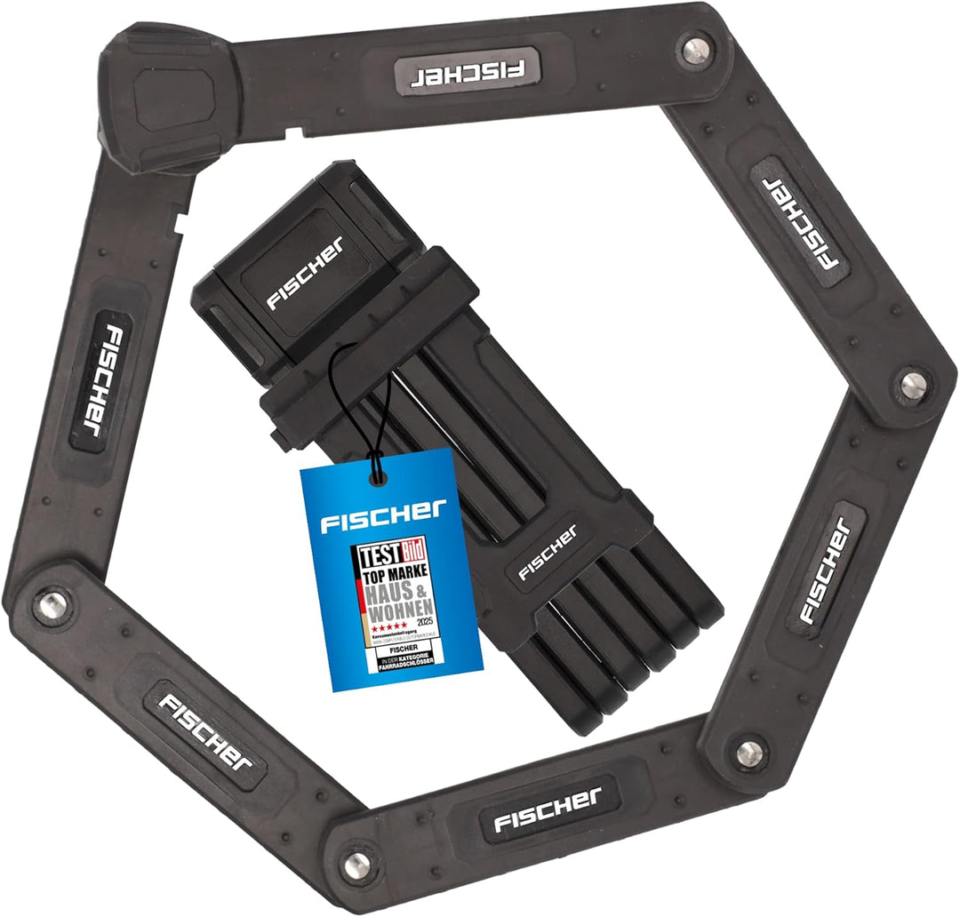 FISCHER Faltschloss PROTEC PLUS, Länge 85 cm, mit 3 Schlüsseln und Staubschutzkappe, aus Soft-Materi