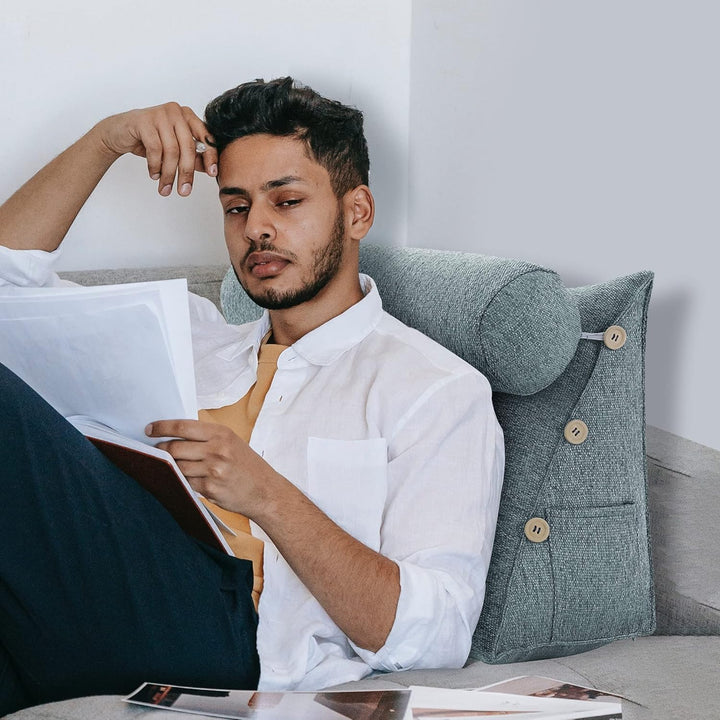 Lesekissen für Bett &amp; Sofa – Ergonomisches Rücken- und Lendenstützkissen mit Stützwinkel, Keilkissen