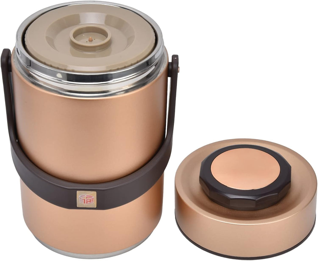 2.3L Edelstahl Isolierbare Lunchbox 3 Schichten Vakuum Isolierter Lebensmittelbehälter Auslaufsicher