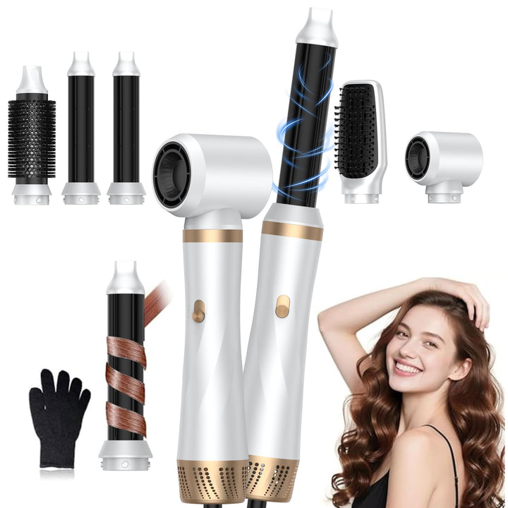 Hairstyler 5 in 1, Coandă-Effekt Haarstyler &amp; High-Speed Föhnbürste, 350g Set mit automatischem Lock