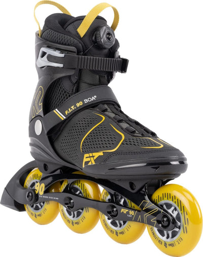 K2 Skates Herren Inline Skates F.I.T. 90 BOA, grey - mustard, 30G0815 EU: 43.5 (UK: 9 / US: 10) grey