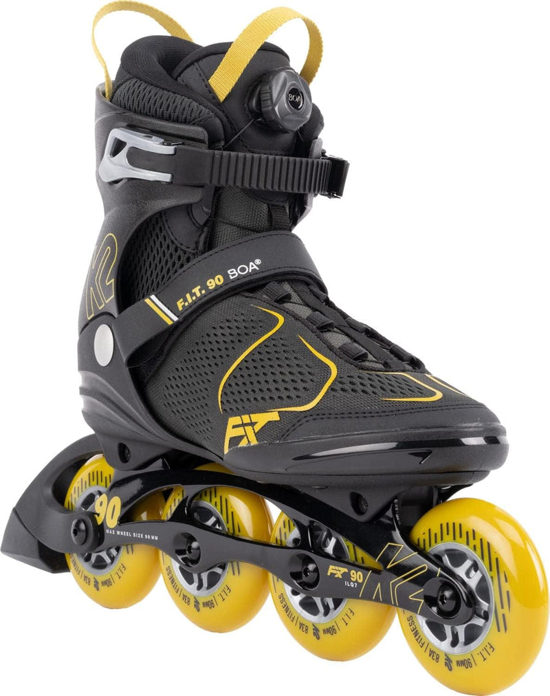 K2 Herren F.i.t. 90 Boa Inline Skates EU: 46 (UK: 11 / US: 12) grey - mustard, EU: 46 (UK: 11 / US: