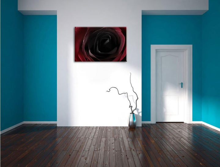Rote Rose Schwarz/Weiss, Format: 100x70 auf Leinwand, XXL riesige Bilder fertig gerahmt mit Keilrahm