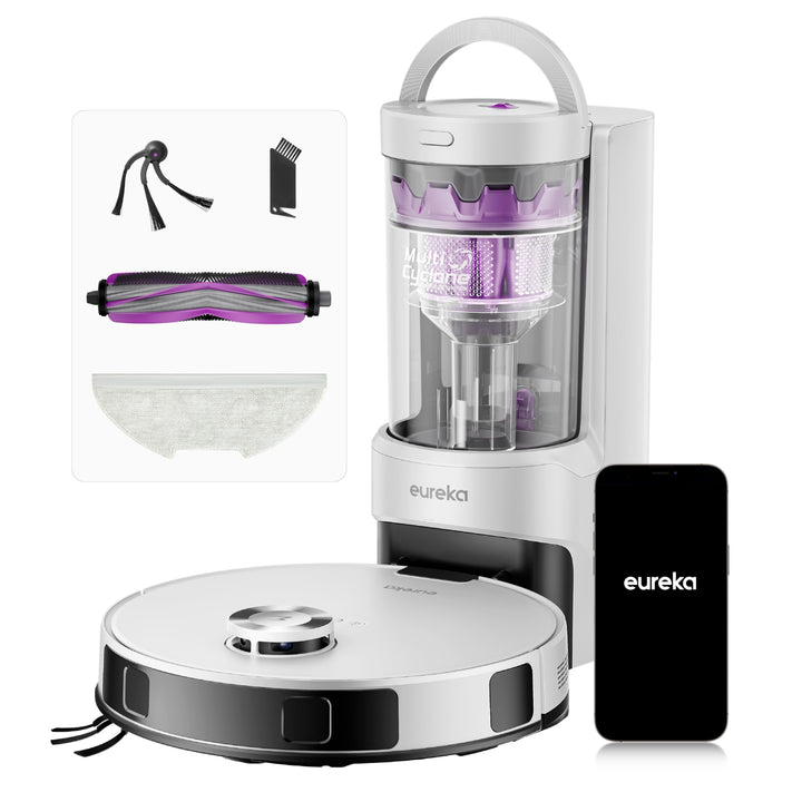 Eureka E20 Evo Plus Saugroboter mit Wischfunktion Absaugstation beutelloser, Saugroboter 10000 Pa, S