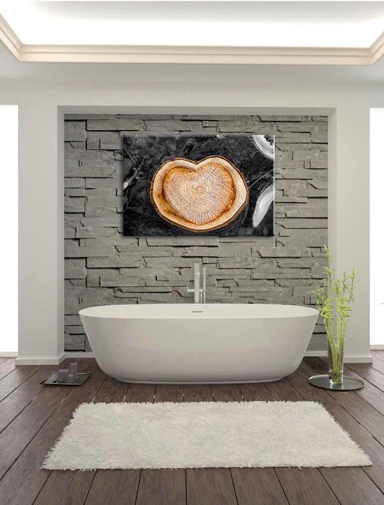 Pixxprint Jahresringe am Baumstamm / 100x70cm Leinwandbild bespannt auf Holzrahmen/Wandbild Kunstdru