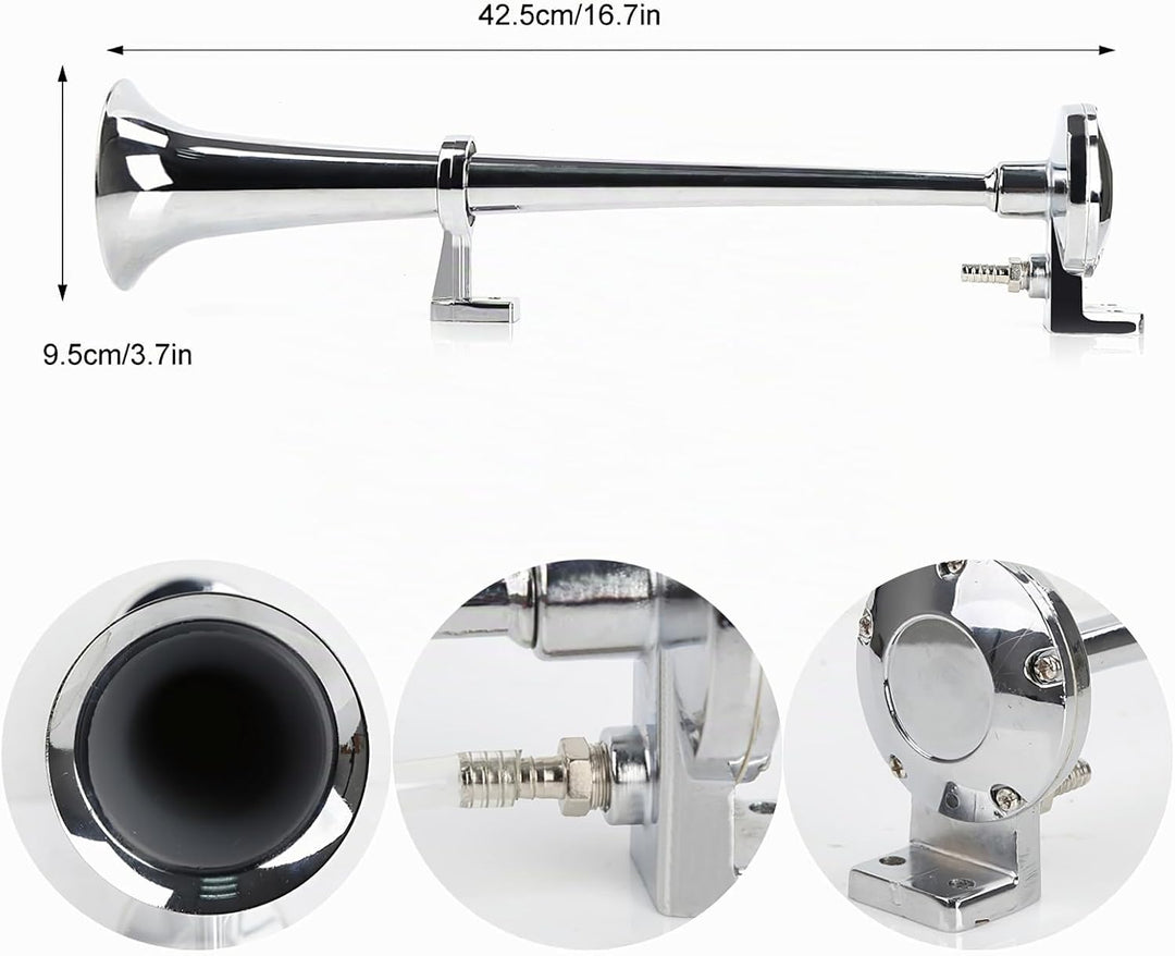 Rupse Hupe 12V, Luft Horn Kit mit Kompressor, 118DB | Air Horn LKW mit Kabelbaum, 450 mm, -40℃ to +6