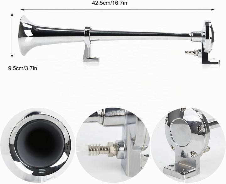 Rupse Hupe 12V, Luft Horn Kit mit Kompressor, 118DB | Air Horn LKW mit Kabelbaum, 450 mm, -40℃ to +6