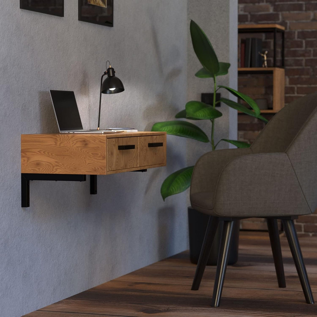 ML-Design 2er Set Wandkonsole Winkel L-Form für Waschtisch, 450x150 mm Schwarz Stahl, Design Waschti