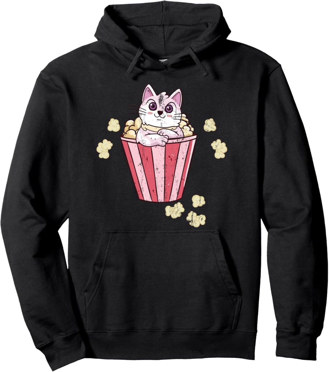 Haustierbesitzer Kino Snack Geschenk Popcorn Katze Pullover Hoodie