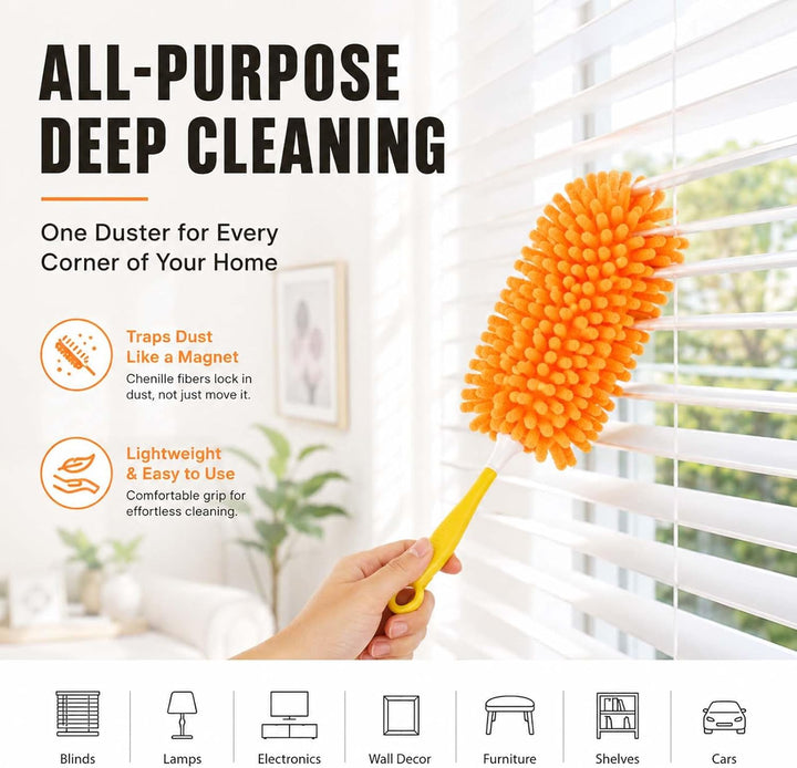 8 Stück Staubwedel Waschbar für Swiffer Duster Staubmagnet Nachfüllpack, 360° Wiederverwendbar Tüche