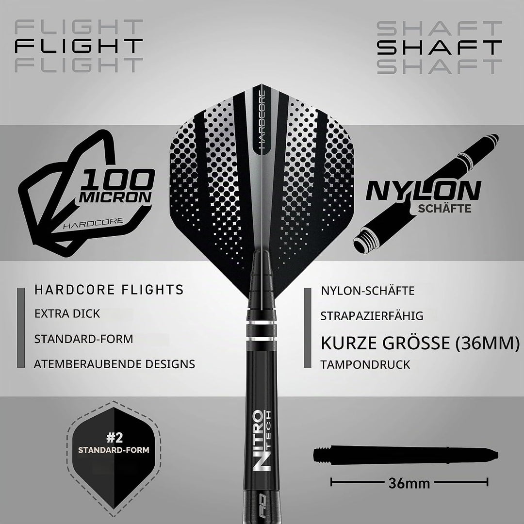RED DRAGON Razor Edge Extreme Professional Tungsten Darts Set with Flights and Stems 22.0 Gramm, 22.