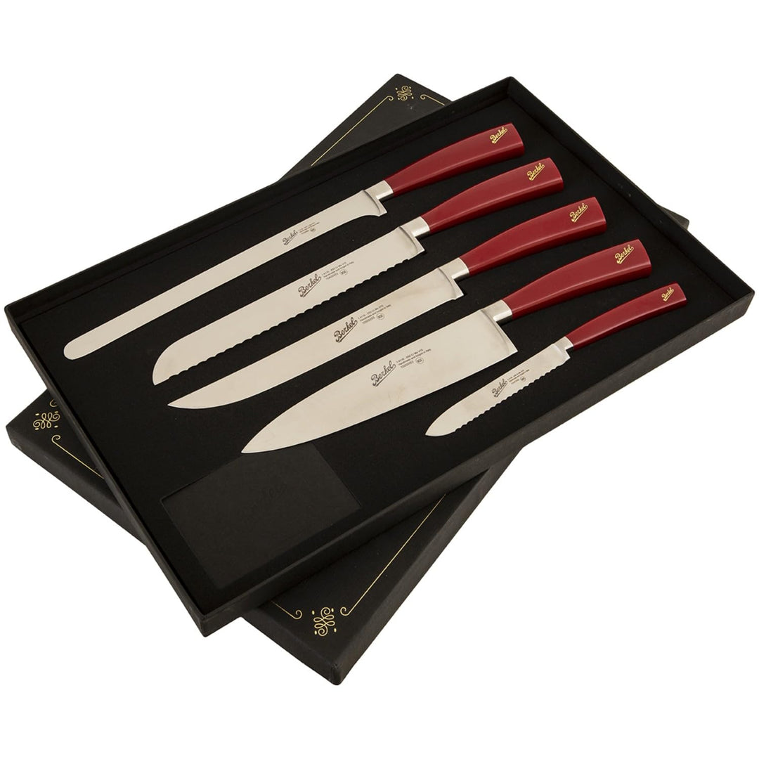 Berkel Elegance Set mit 5 chef-Messern Rot