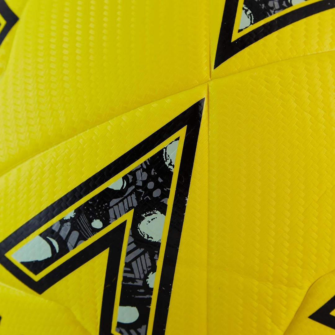 Mitre Ultimatch Fussball | verbesserte Ballkontrolle Fluoreszierendes Gelb/Schwarz/Circular-Grau 3,