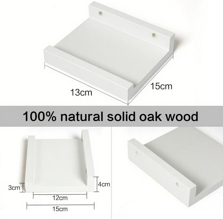 Weiss Wandregal Klein Holz, 4er Set Eichenholz Kleine Schweberegal Holz 15cmx13cm Pflanzenregal Rust