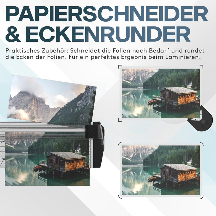 ACROPAQ Laminiergerät A3 mit Laminierfolien - Laminierset mit 50 Laminierfolien, Eckenrunder, Papier