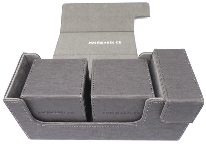 docsmagic.de Premium Magnetic Tray Long Box Silver Small + 2 Flip Boxes - Silber Small + 2 Flip Boxe