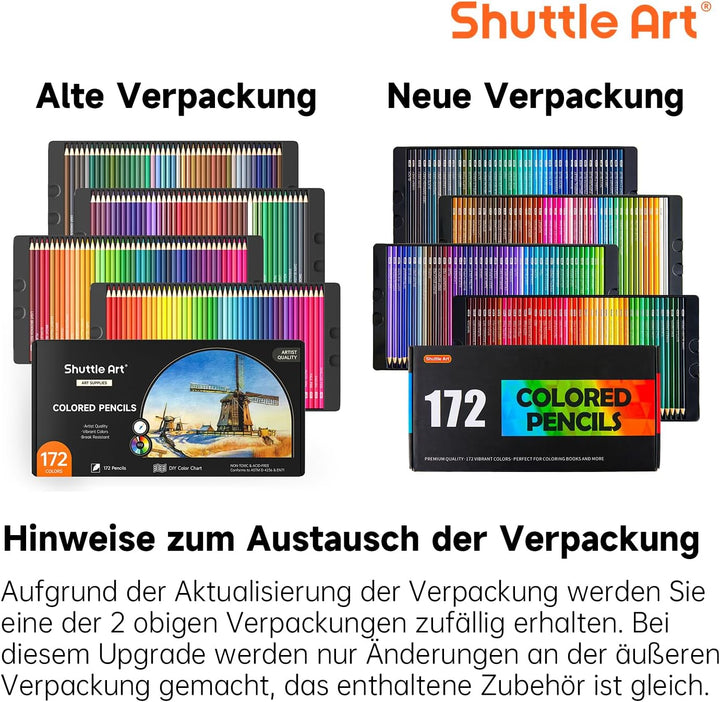 Shuttle Art 172 Buntstifte, 172 Buntstifte Set, perfekte Buntstifte für Erwachsene, Kinder und Künst