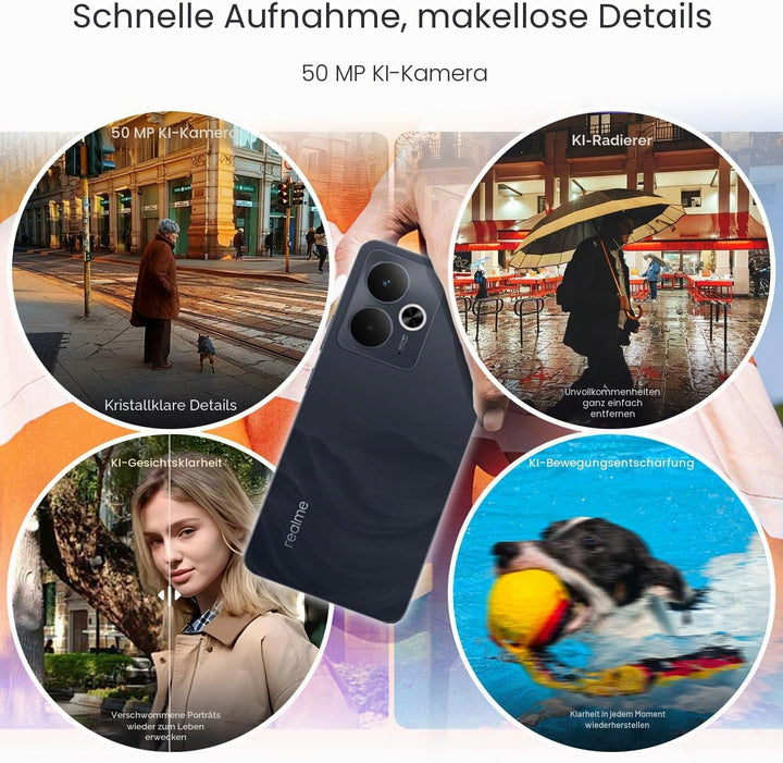 realme 14T 5G Smartphone 8+256GB,Obsidian Black, 6,67 Zoll Bildschirm, 120Hz Display, 5130mAh Akku,
