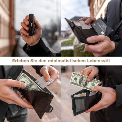 DONBOLSO Wallet NextGen Leder I Slim ohne Münzfach I Geldbeutel mit RFID Schutz I Kartenetui bis 11