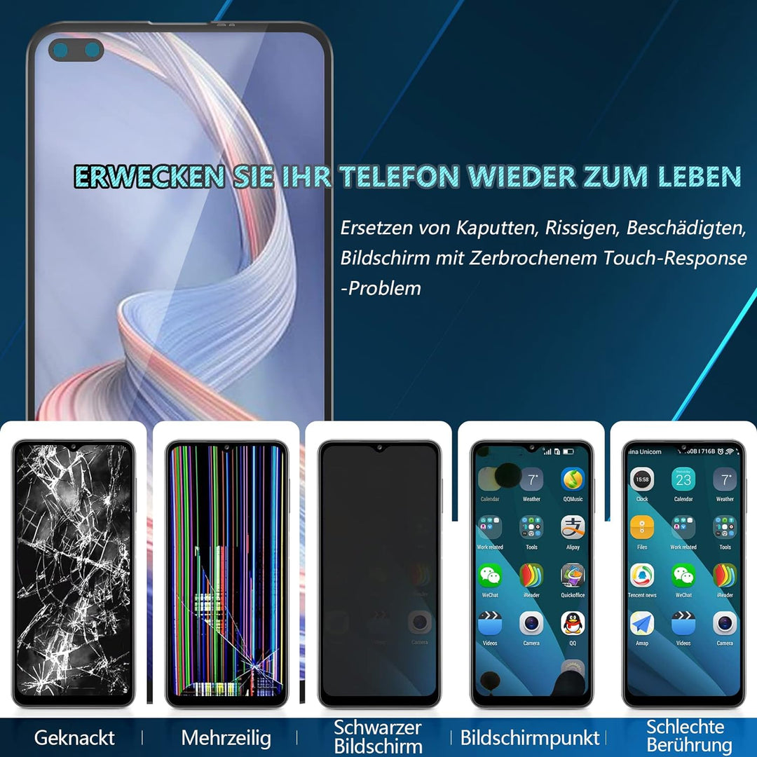 RongZy Kompatibel mit Oppo Reno 4Z 5G CPH2065 Ersatz Bildschirm LCD Display und Touchscreen-Digitize