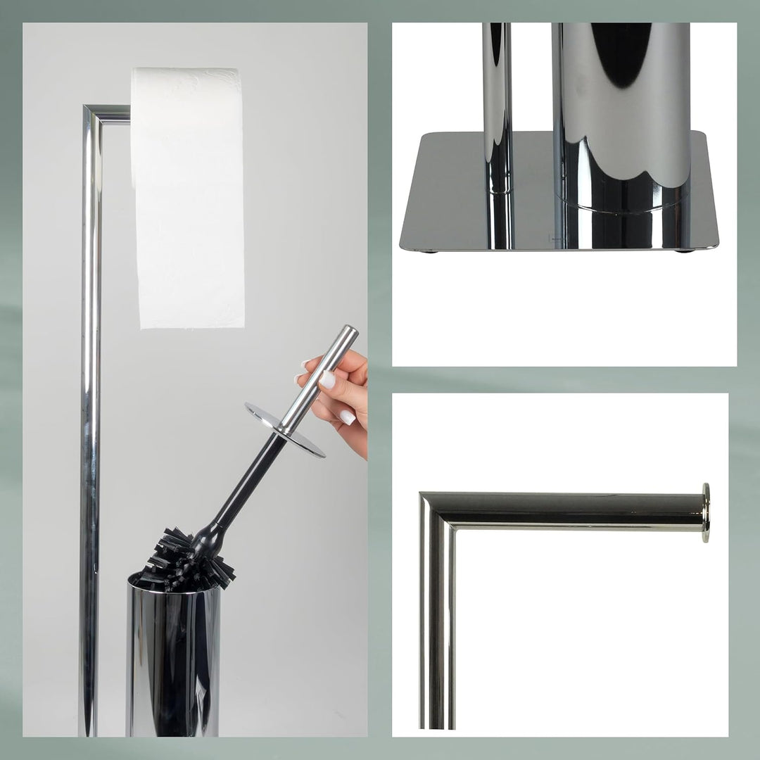 Kela 22490 Toilettengarnitur, WC-Bürstenbehälter und Papierhalterung, Style, Verchromtes Metall, 71c