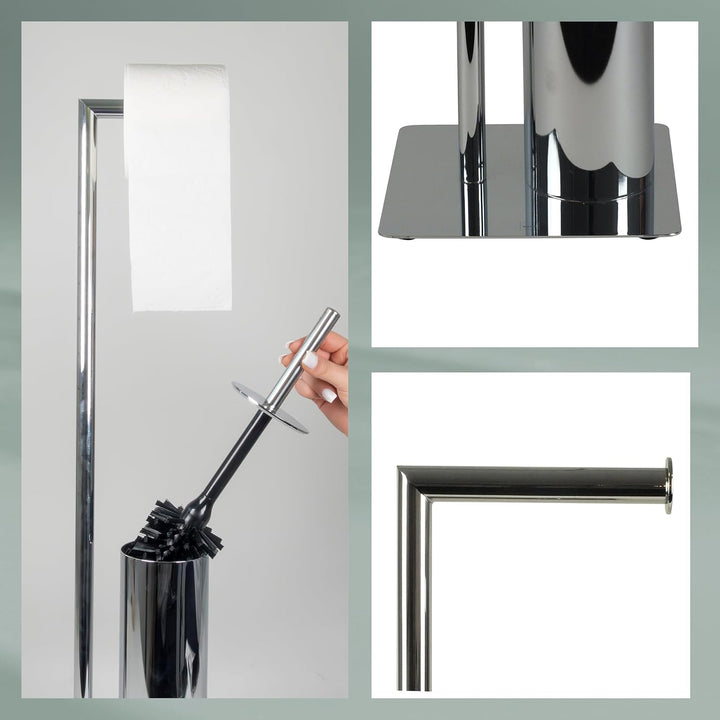 Kela 22490 Toilettengarnitur, WC-Bürstenbehälter und Papierhalterung, Style, Verchromtes Metall, 71c